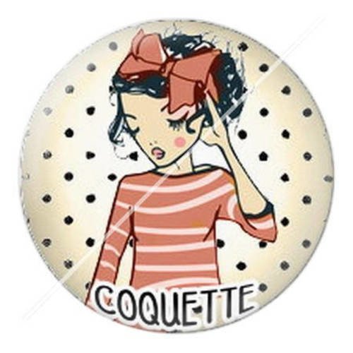Cabochon résine a coller 25 mm mademoiselle 11 