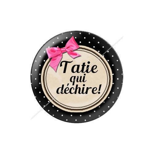 Cabochon résine a coller 25 mm tatie tata j51 