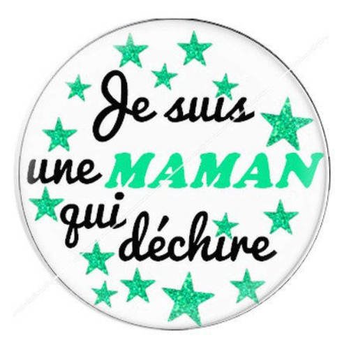 Cabochon résine a coller 25 mm maman qui déchire 9 