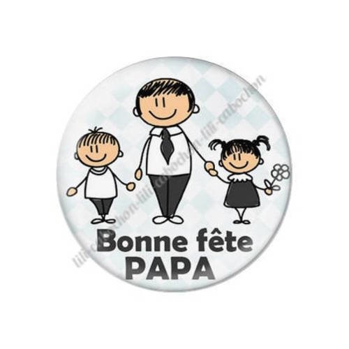 Cabochon résine a coller 25 mm papa 89 