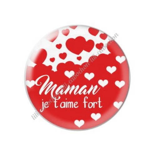 Cabochon résine a coller 25 mm maman v33 