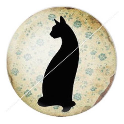 Cabochon résine a coller 25 mm madame et son chat 6 