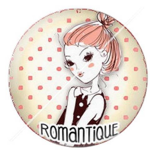 Cabochon résine a coller 25 mm mademoiselle 14 