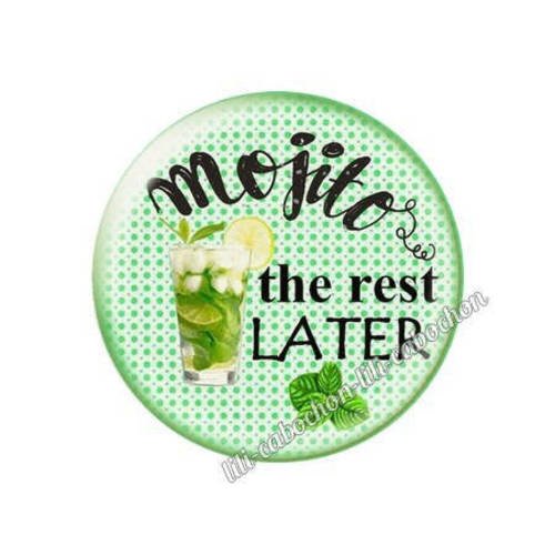 Cabochon résine a coller 25 mm mojito 48 