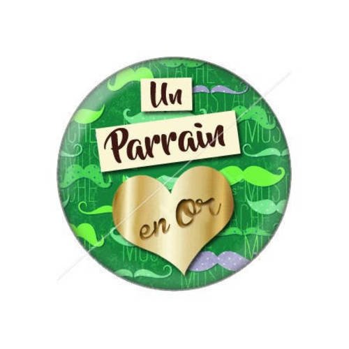 Cabochon résine a coller 25 mm parrain j16 