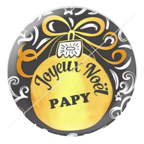 Cabochon résine a coller 25 mm joyeux noël papy a11 