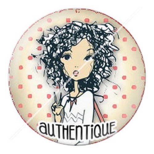 Cabochon résine a coller 25 mm mademoiselle 15 