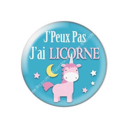 Cabochon résine a coller 25 mm j'peux pas j'ai licorne 41 