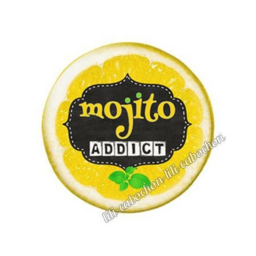 Cabochon résine a coller 25 mm mojito 55 