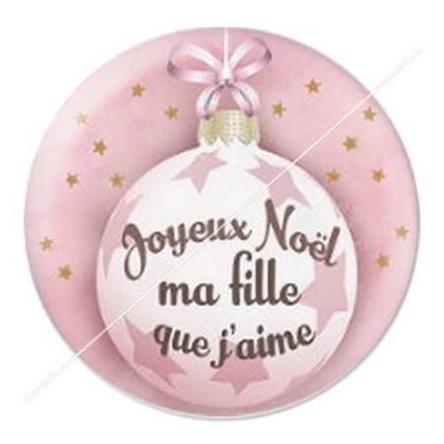Cabochon résine a coller 25 mm joyeux noël bonnes fêtes ma fille 