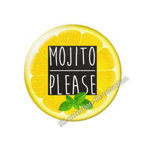 Cabochon résine a coller 25 mm mojito 53 