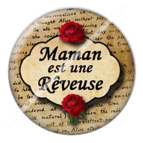 Cabochon résine a coller 25 mm pour maman mb14 