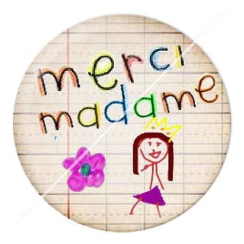 Cabochon résine a coller 25 mm merci madame 9 
