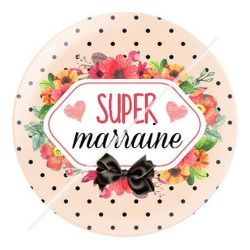 Cabochon résine a coller 25 mm pour marraine s7 