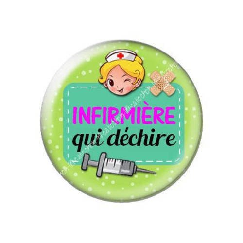 Cabochon résine a coller 25 mm infirmière j13 