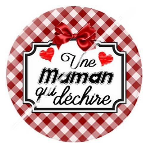 Cabochon résine a coller 25 mm pour ma maman qui déchire 13 