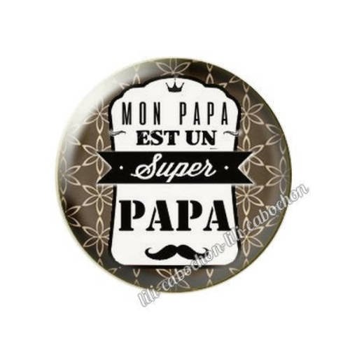 Cabochon résine a coller 25 mm super papa 4 