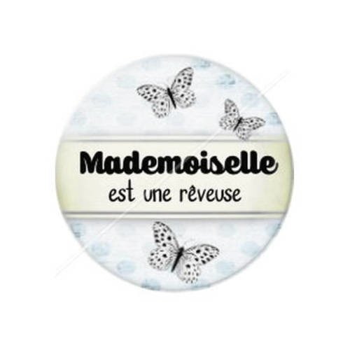 Cabochon résine a coller 25 mm madamemoiselle 22 