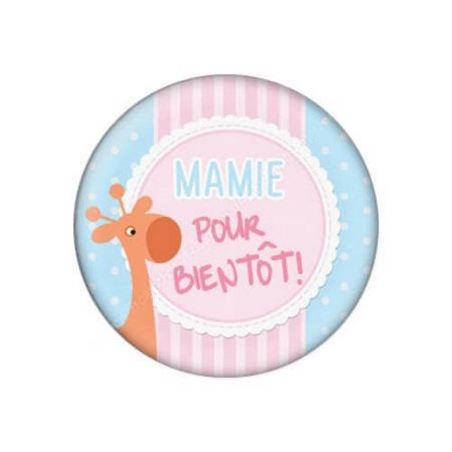 Cabochon résine a coller 25 mm  mamie pour bientôt f60 