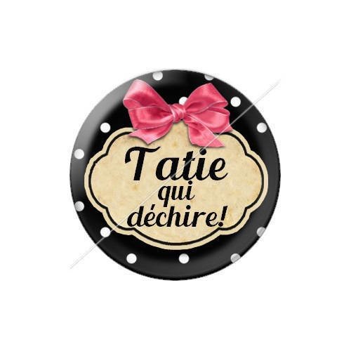 Cabochon résine a coller 25 mm tatie tata j75 