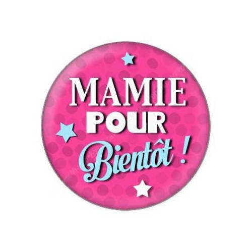 Cabochon résine a coller 25 mm  mamie pour bientôt f57 