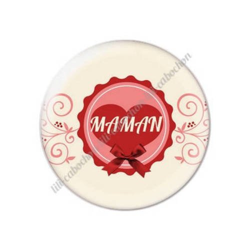 Cabochon résine a coller 25 mm maman n12 