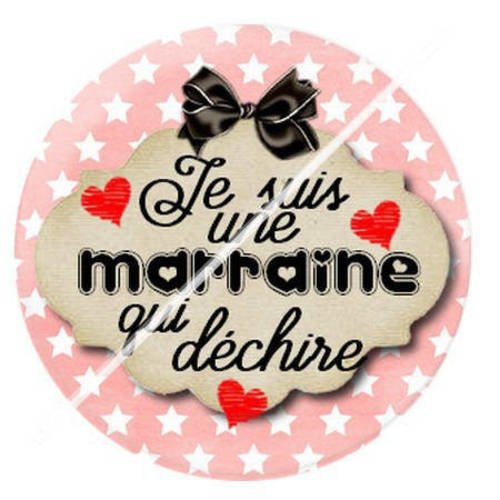 Cabochon résine a coller 25 mm pour marraine 1 