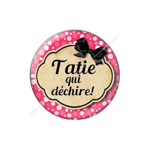 Cabochon résine a coller 25 mm tatie tata j64 