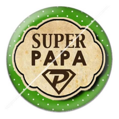 Cabochon résine a coller 25 mm pour super papa s8 