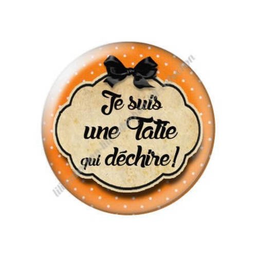 Cabochon résine a coller 25 mm tata tatie o8 