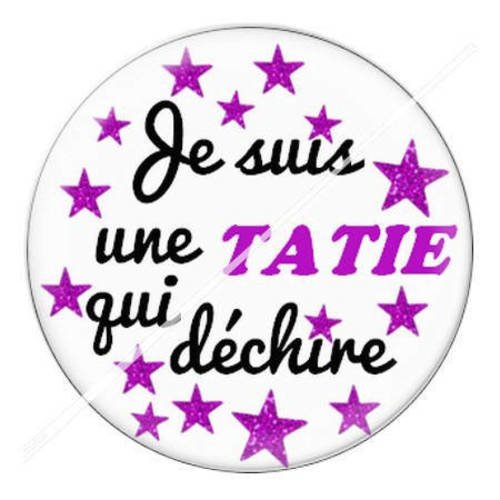 Cabochon résine a coller 25 mm tatie qui déchire 8 