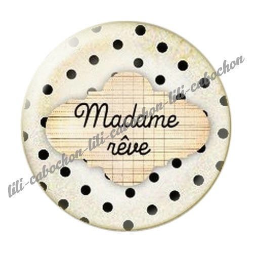 Cabochon résine a coller 25 mm madame rêve 