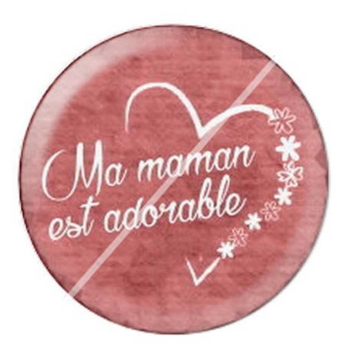 Cabochon résine a coller 25 mm pour maman 2 