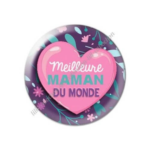 Cabochon résine a coller 25 mm meilleure maman du monde l6 