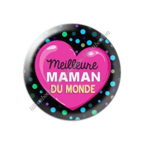 Cabochon résine a coller 25 mm meilleure maman du monde l7 