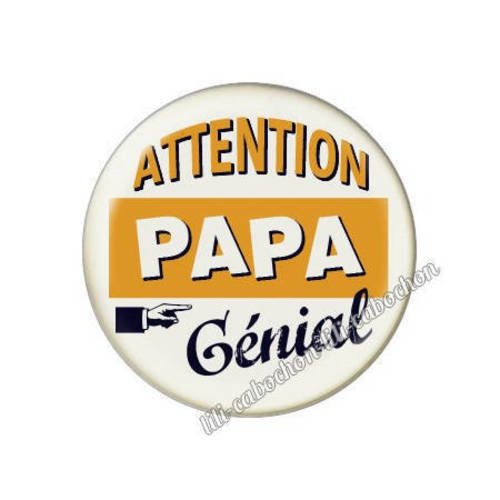 Cabochon résine a coller 25 mm papa p29 