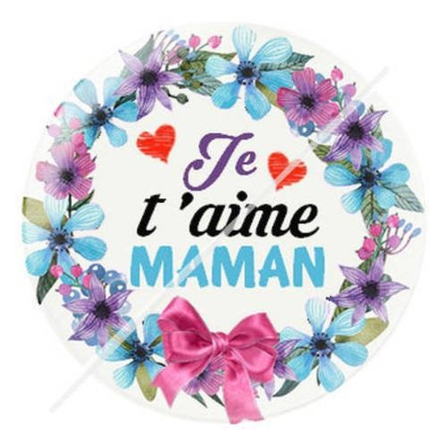 Cabochon résine a coller 25 mm je t'aime maman 2 