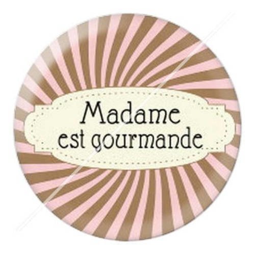 Cabochon résine a coller 25 mm madame gourmande 1 