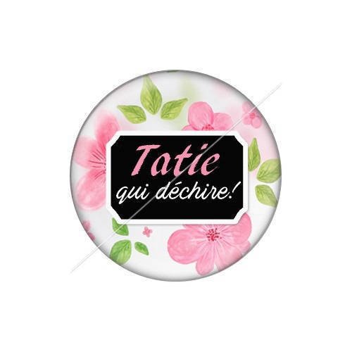 Cabochon résine a coller 25 mm tatie tata j8 