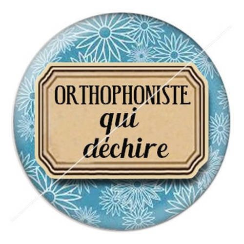 Cabochon résine a coller 25 mm pour orthophoniste 8 