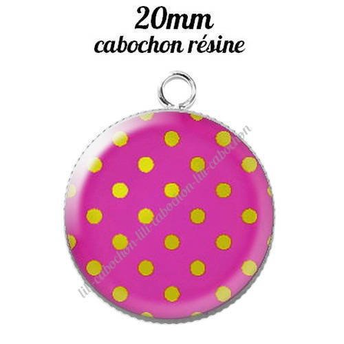 Pendentif cabochon résine 20 mm maman v44 a 