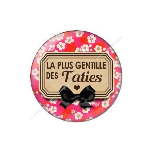 Cabochon résine a coller 25 mm tatie tata j11 