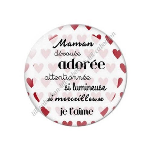 Cabochon résine a coller 25 mm maman v61 