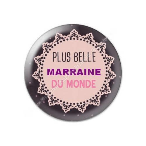 Cabochon résine a coller 25 mm marraine f15 