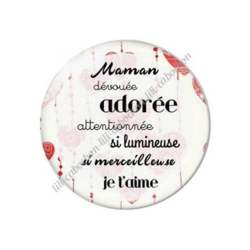 Cabochon résine a coller 25 mm maman v62 