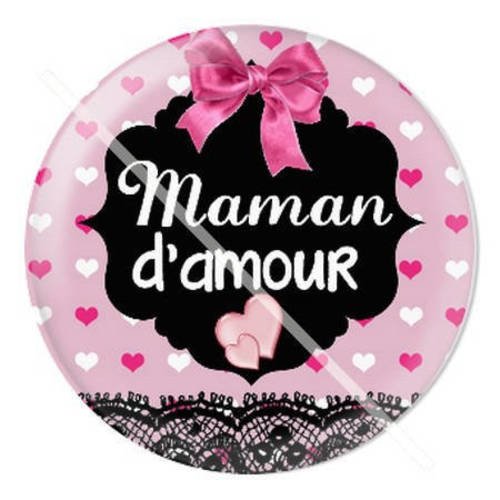Cabochon résine a coller 25 mm pour maman b11 