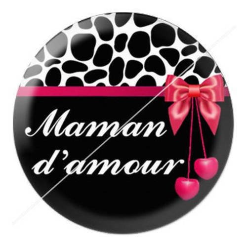 Cabochon résine a coller 25 mm pour maman 7 