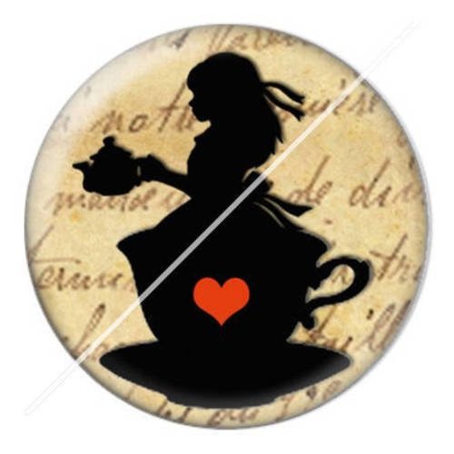 Cabochon résine a coller 25 mm alice 11 