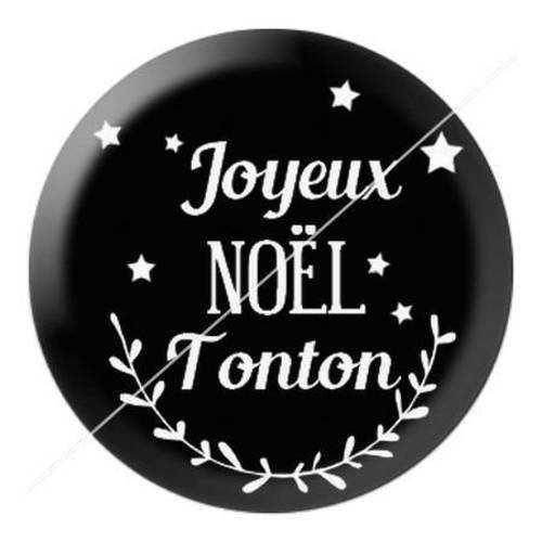 Cabochon résine a coller 25 mm joyeux noël tonton 