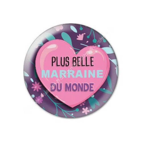 Cabochon résine a coller 25 mm marraine f17 